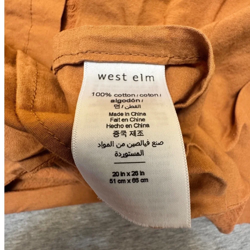 West Elm Cotton Tufted Texture Pillowcase Sham x2 Terracotta Standard 20x26
